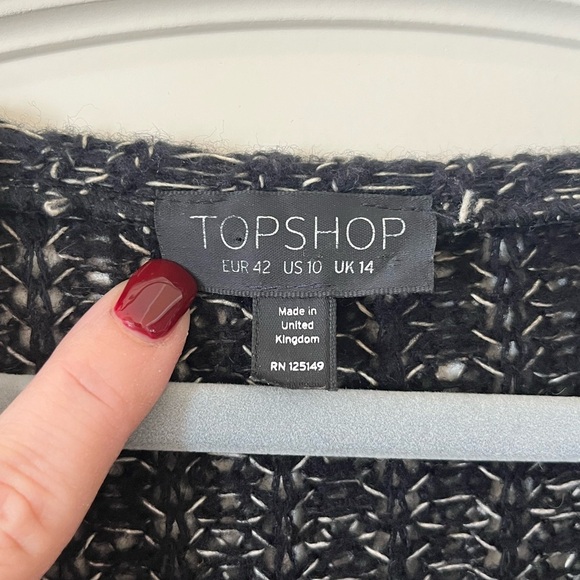 TopShop Knit Black Short Sleeve Sweater Women’s Size US 10 - Picture 4 of 14